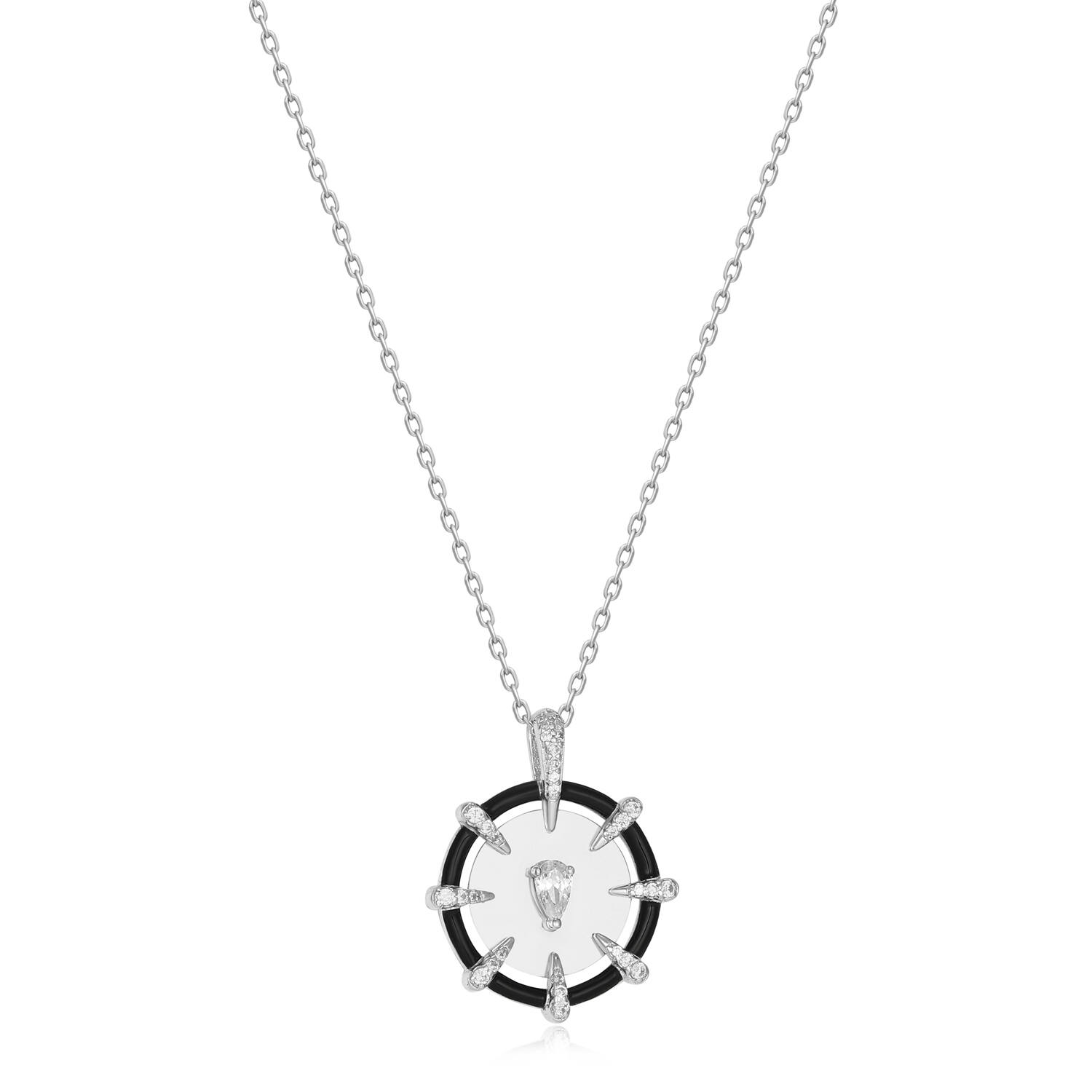  Polished Punk - Colliers à pendentif - Argent / Rhodié - Zircone - 45cm